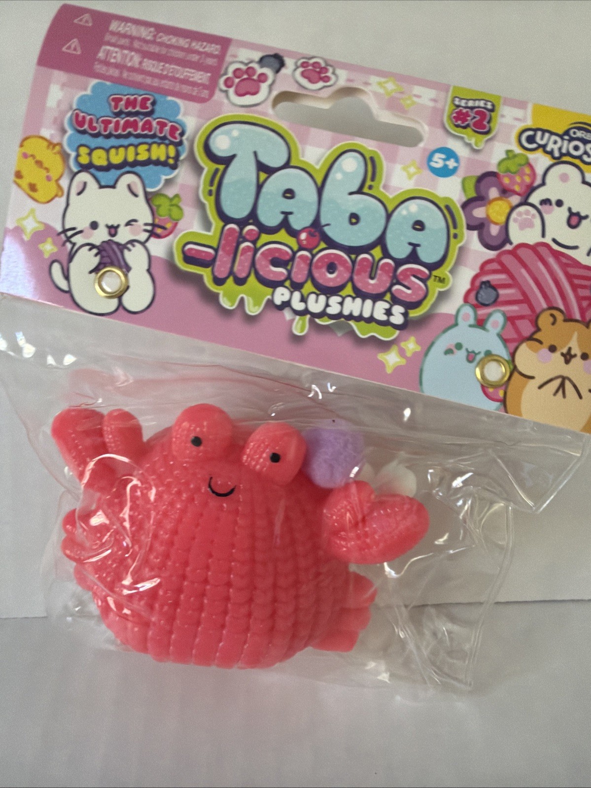 AUTHENTIC Tabalicious Plushies Series 2 Red Pink Crab Orb Curiosities Squishy