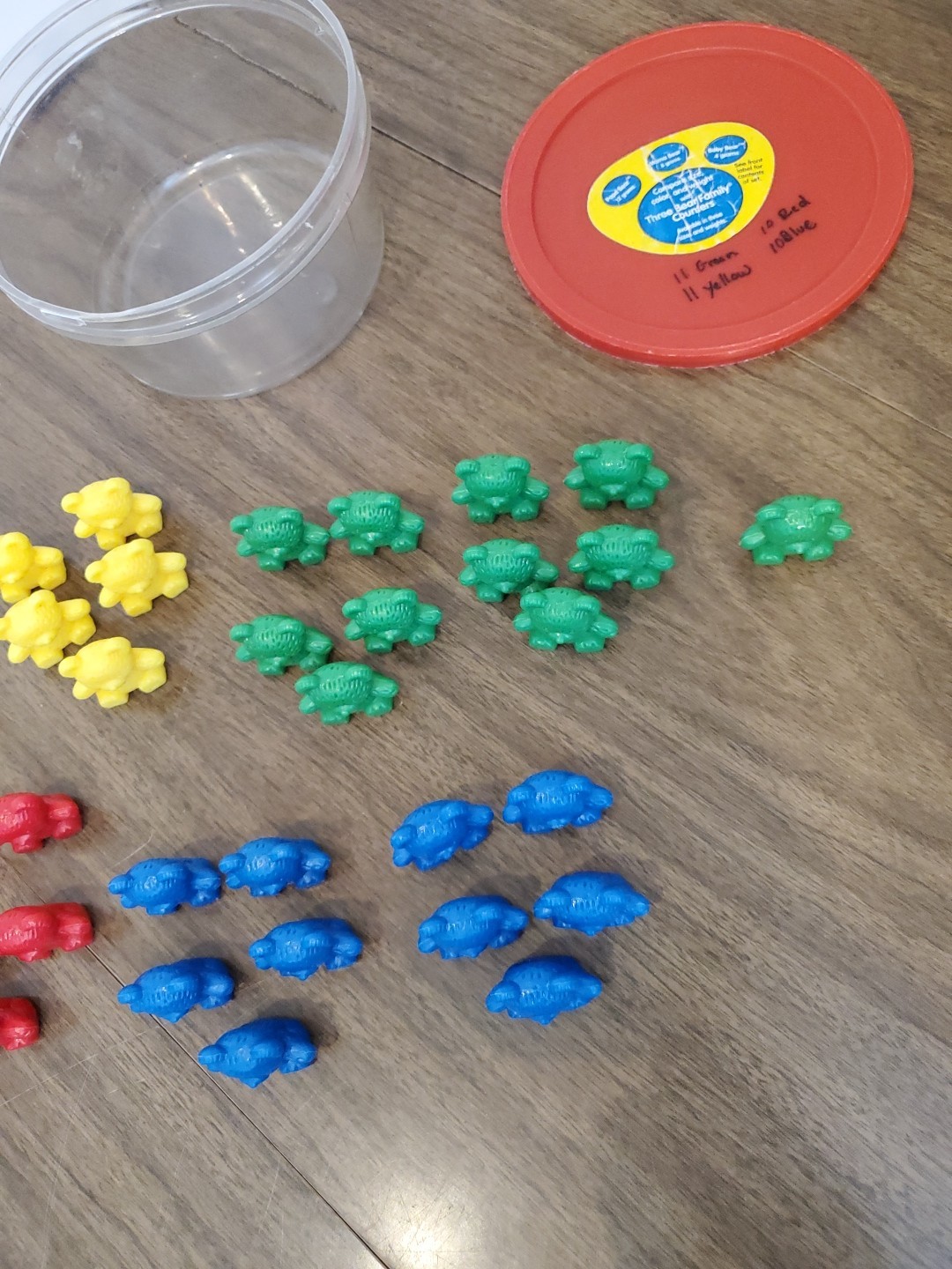 42 Piece Counting Bear Set, 4 Colors-Red, yellow, Blue And Green, One Size