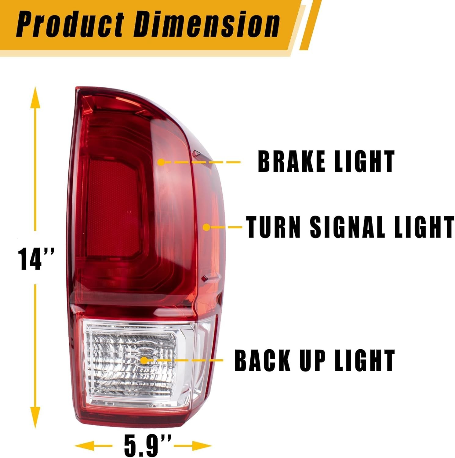 Tail Light Rear Lamp Compatible With 2016-2022 Toyota Tacoma Right Passenger