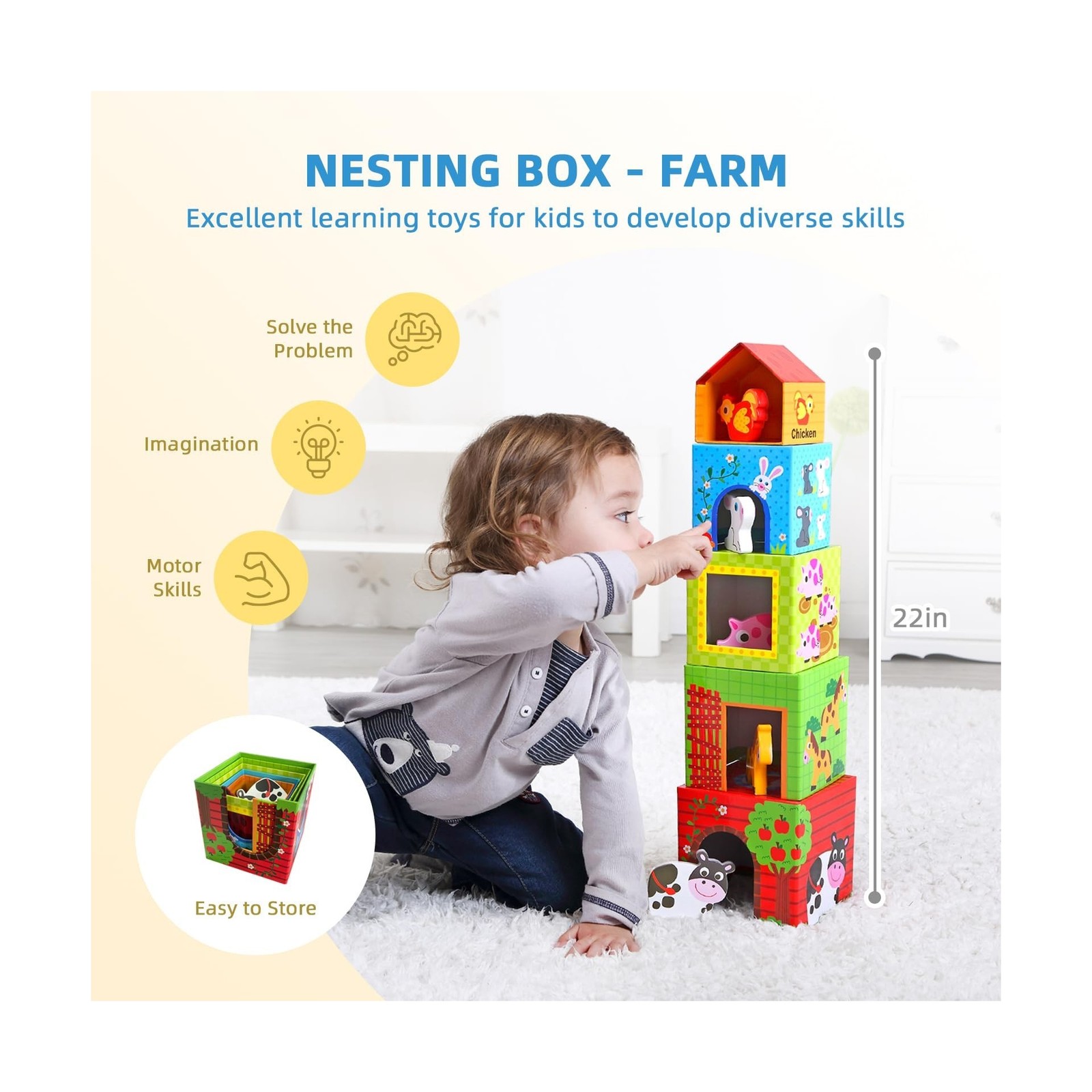 OOOK Montessori Toys for 1 Year Old, 7 in 1 Learning Educational Ki… Fast Ship