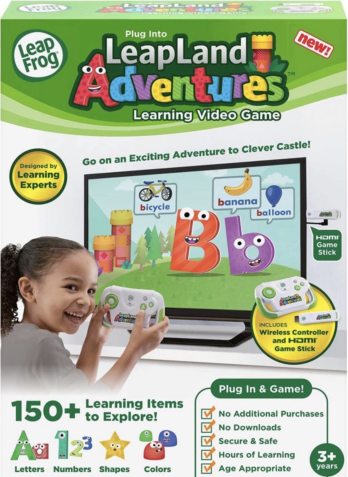 LeapFrog LeapLand Adventures TV Game HDMI Plug & Play Kids 3+ No WiFi NEW!