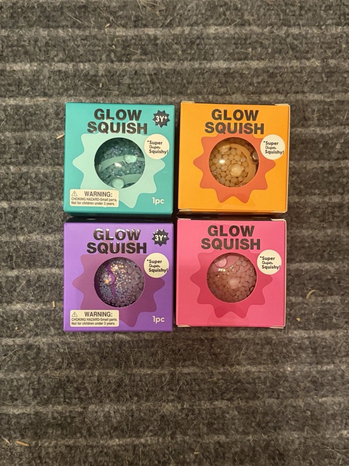 J’adore Glow Squish Glow Up! Lot Of 4 Multicolor Tactile Squeeze Toy Ball