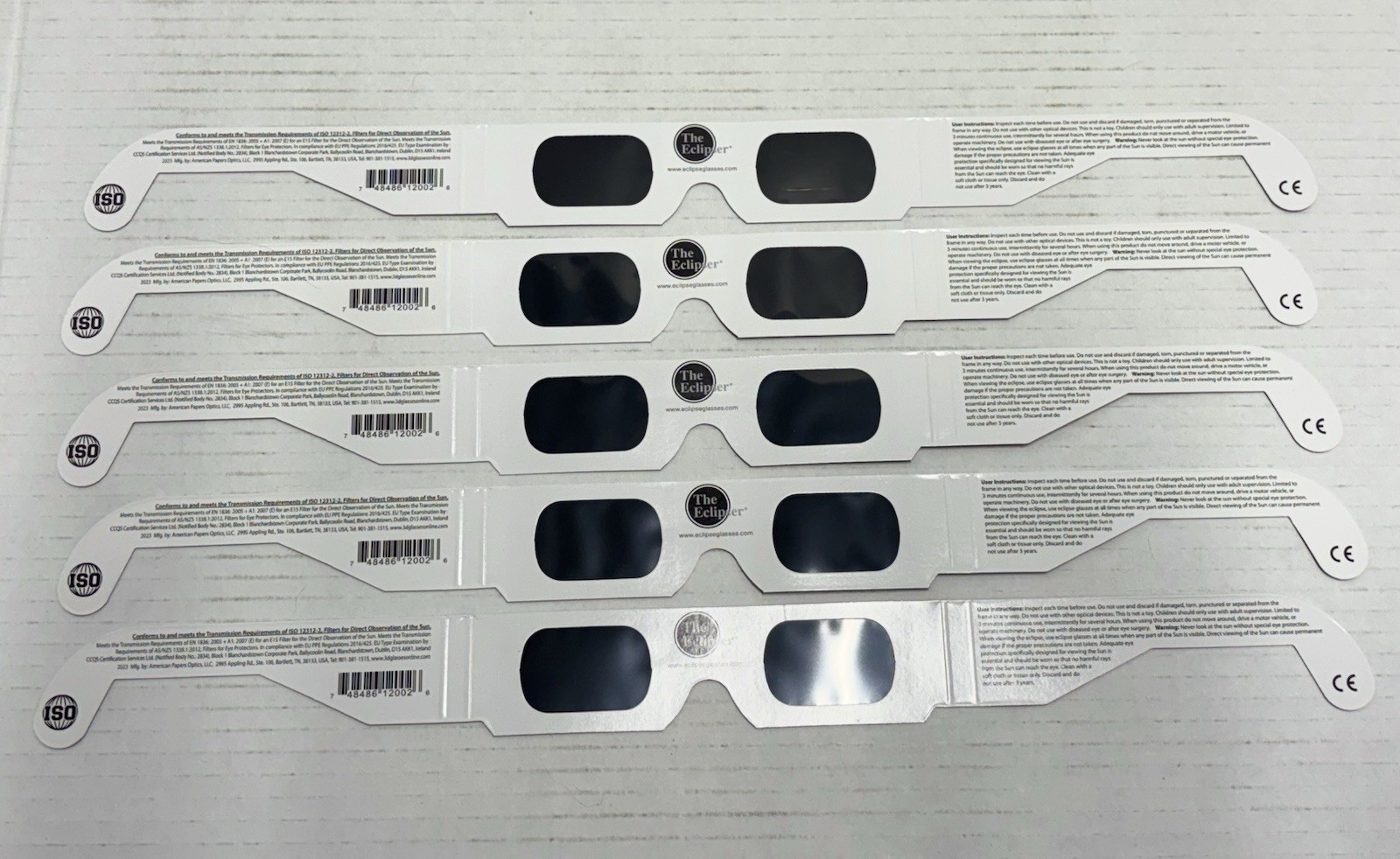 Solar Eclipse Glasses Pack of 12 – ISO 12312-2 Certified