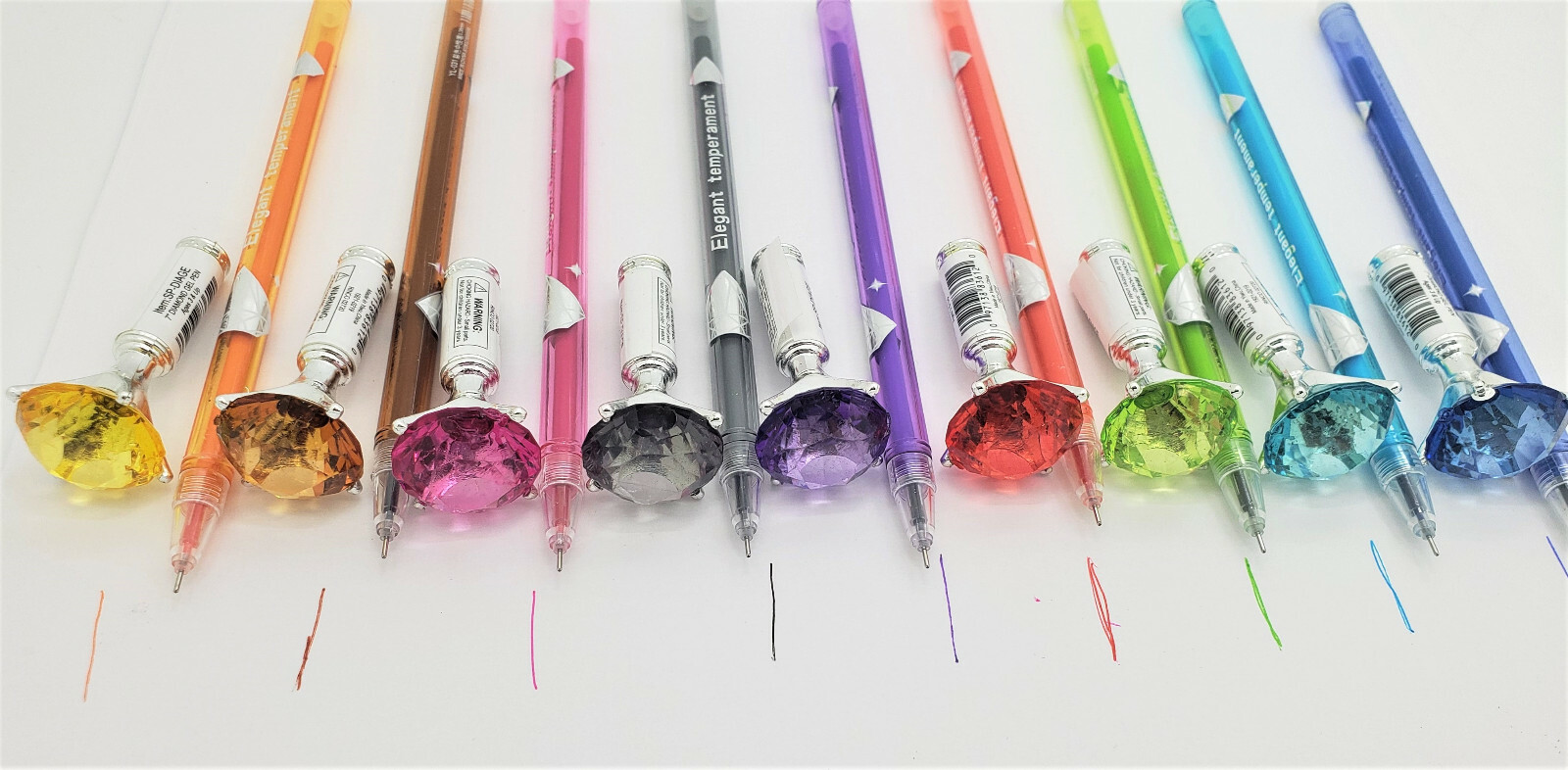 Diamond Shaped Ink Gel Pen (24 Pack) 7″. Multi Color Inks