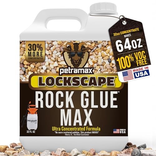 Petra Max Rock Glue for Landscaping, 32 Ounce Ground Coverage & Pet Safe Mulch