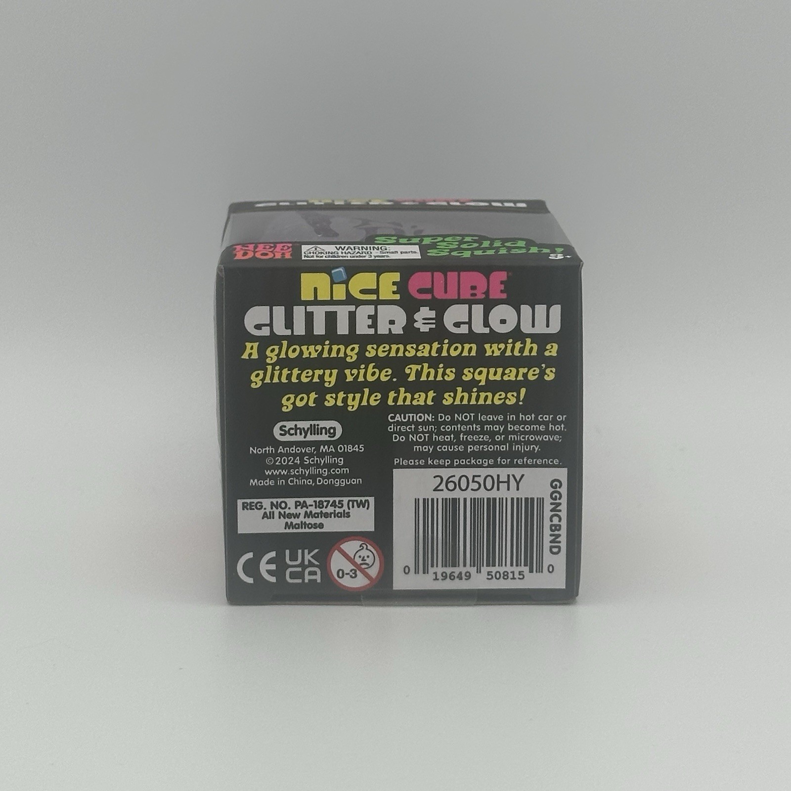 Lot of 2: NeeDoh Nice Cube Glitter Glow squishy