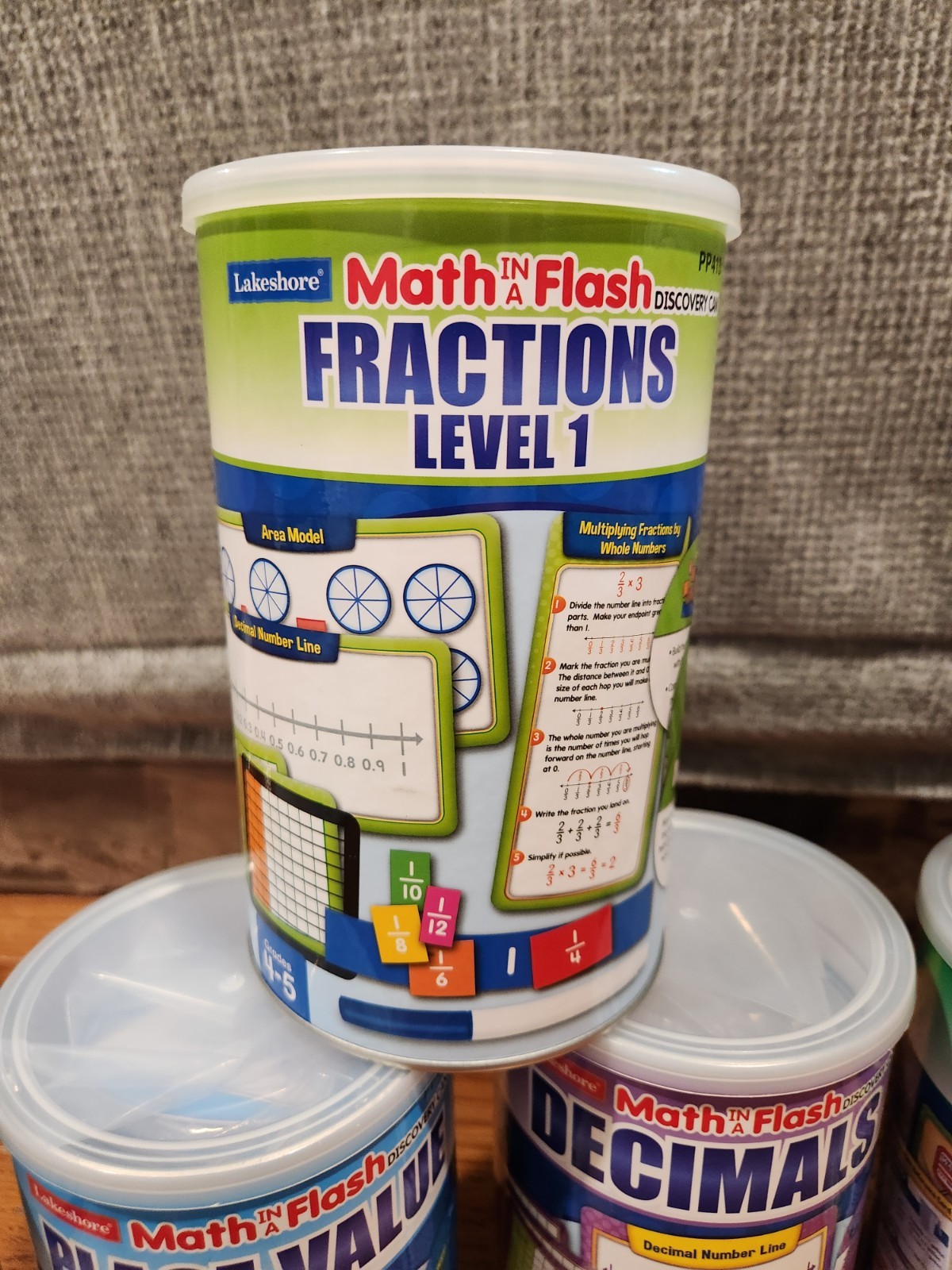 Lakeshore Math In A Flash Discovery Cans **COMPLETE SET for Grades 4-5**