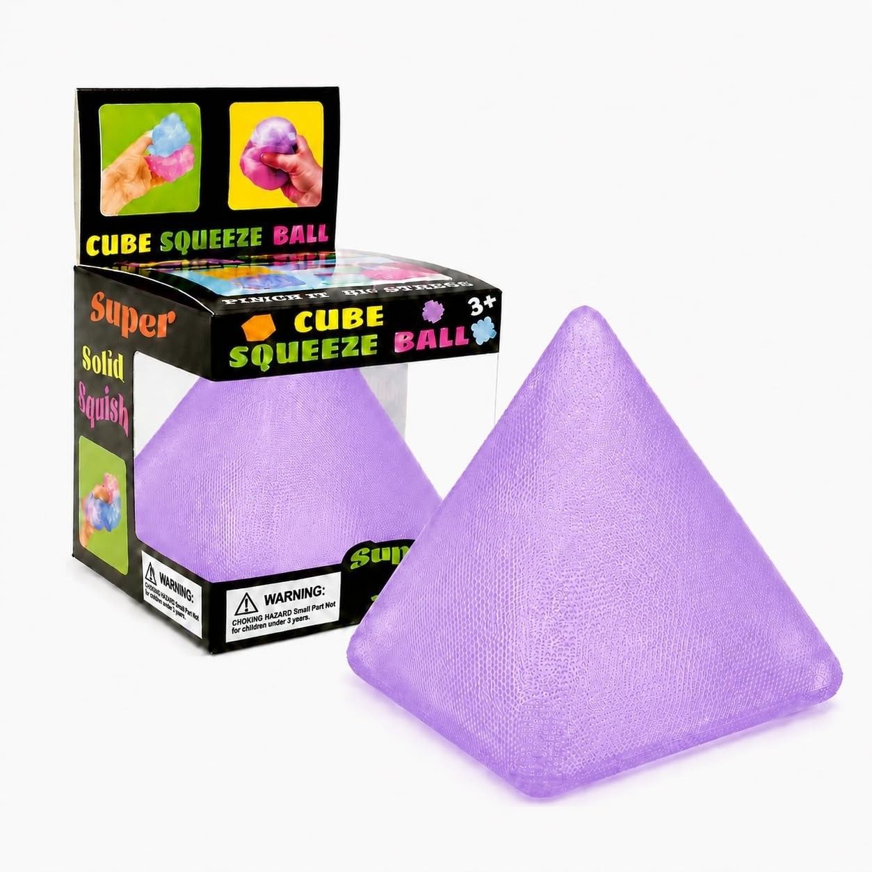 JntuJti Pyramid Squishy Squeeze Toy – Blue Stress Relief Fidget Ball