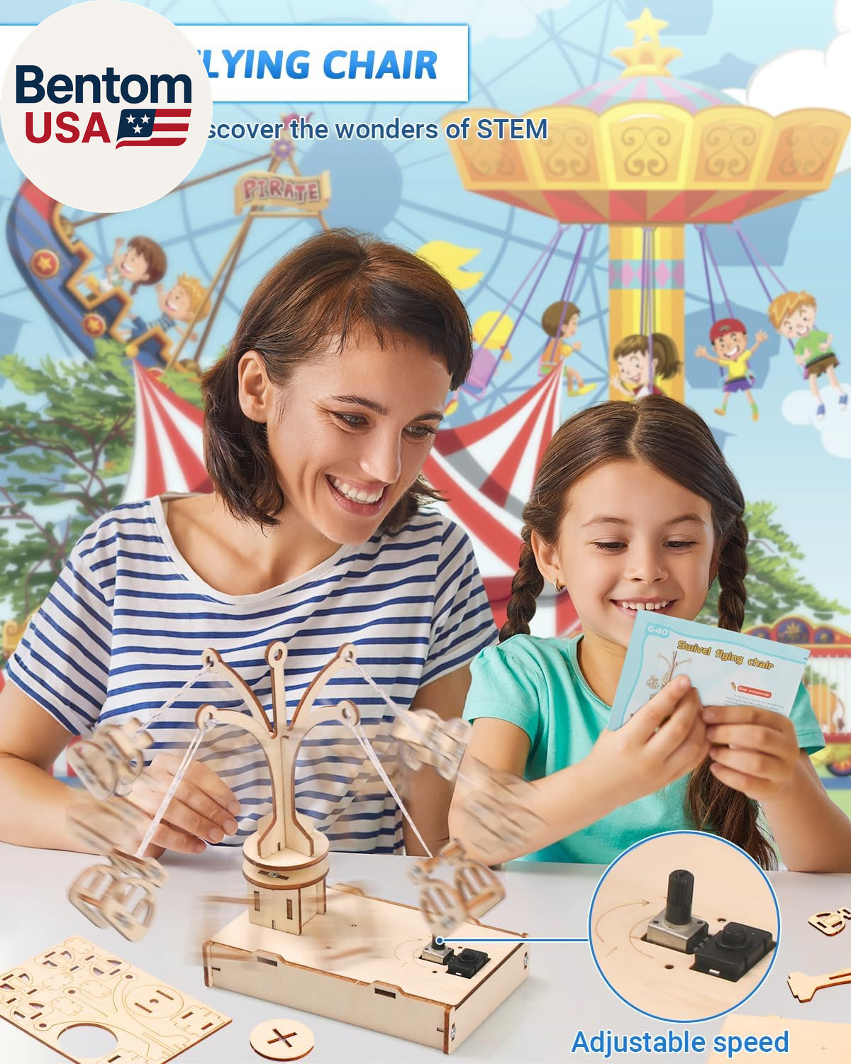 STEM Kits for Kids Ages 8-10-12, 5 Set Wooden 3D Puzzles, Educational Science Ex