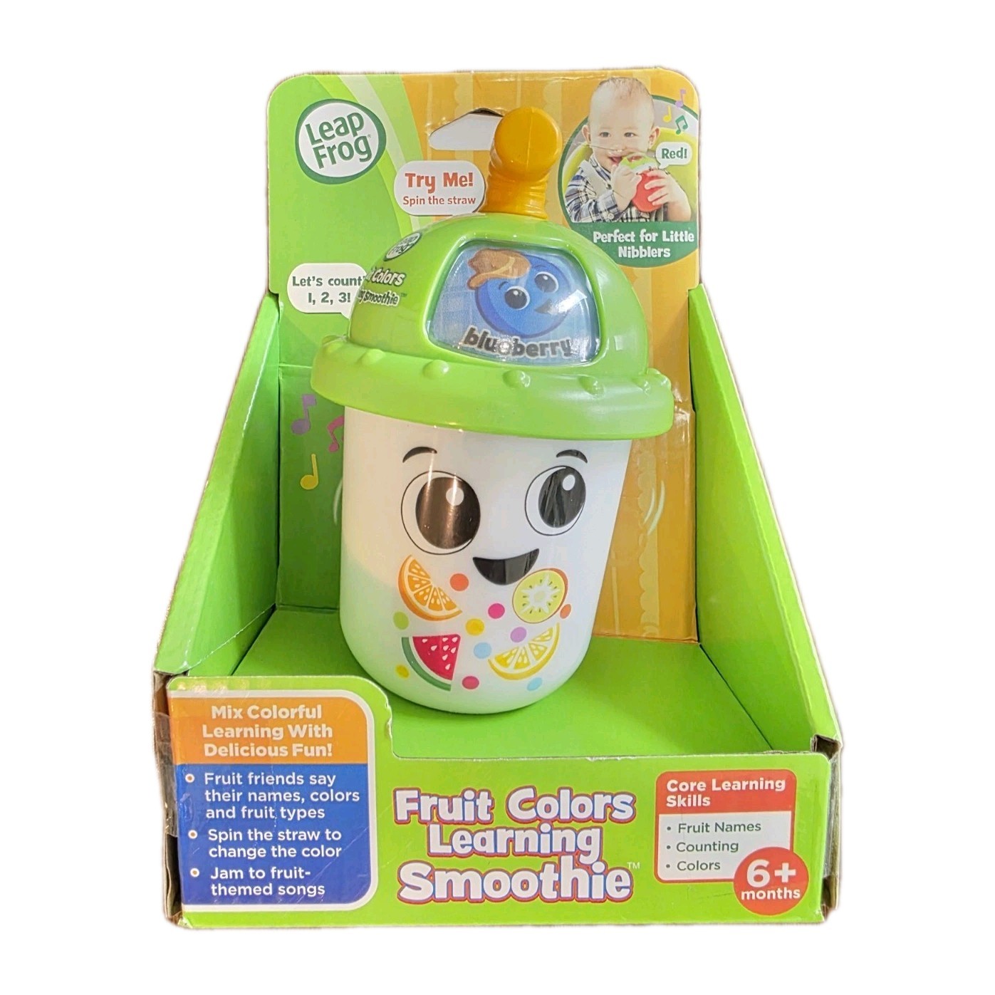 Leap Frog Fruit Colors Learning Smoothie Cup Teether Lights Up 6 Months NEW