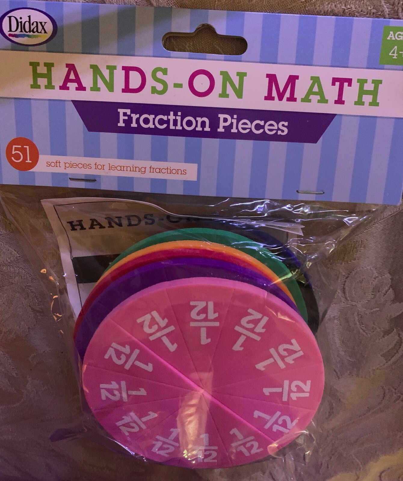 Didax Educational Resources    Hands-On Math Fractions   51 Pieces  Foam **NEW**