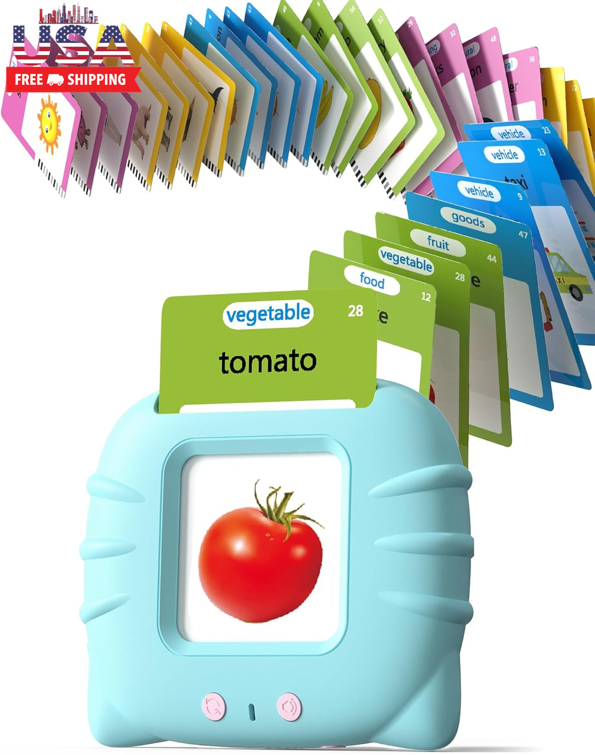 Talking Flash Cards for Toddlers 1 2 3 4 Year Olds, Montessori Language Learning