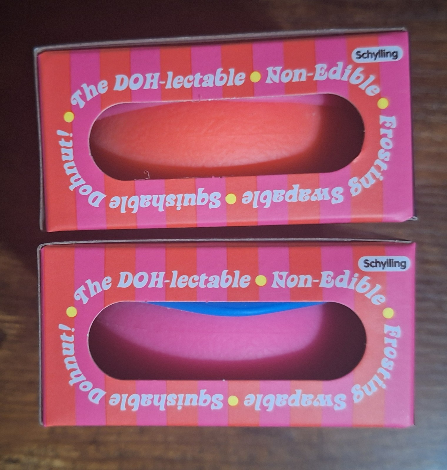 Lot of 2 Schylling Authentic Nee Doh Dohnut Swap Frosting Squishy Pink & Blue
