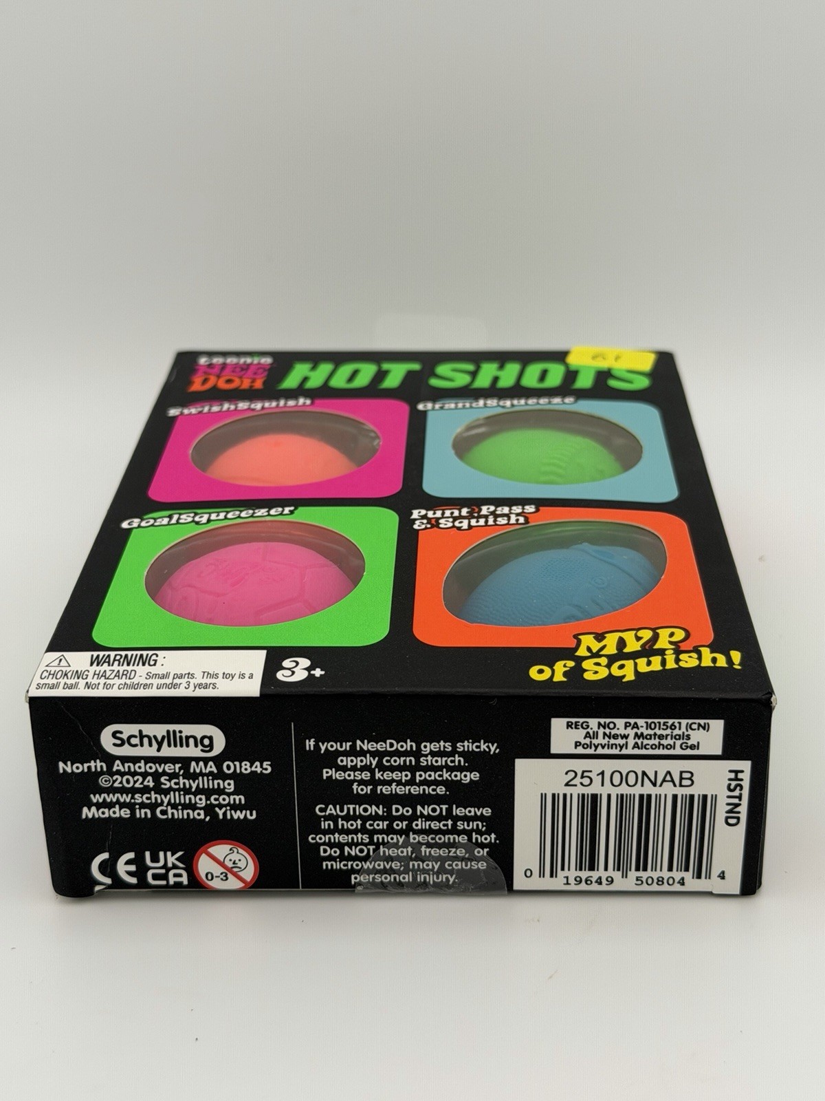 NeeDoh Teenie Hot Shots Mini 4-Pack⚾🏈New Squishy Stress Fidget Toy Sports Ball