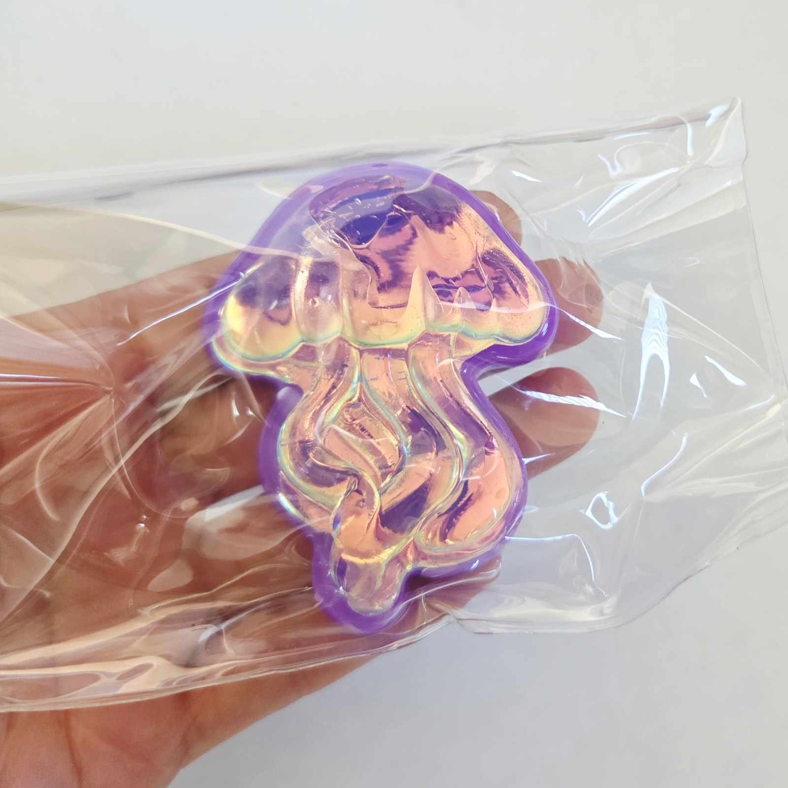 Jellyfish Squishy Taba Toy ORB Tabalicious Holographic Fidget Squeeze Jelly Fish
