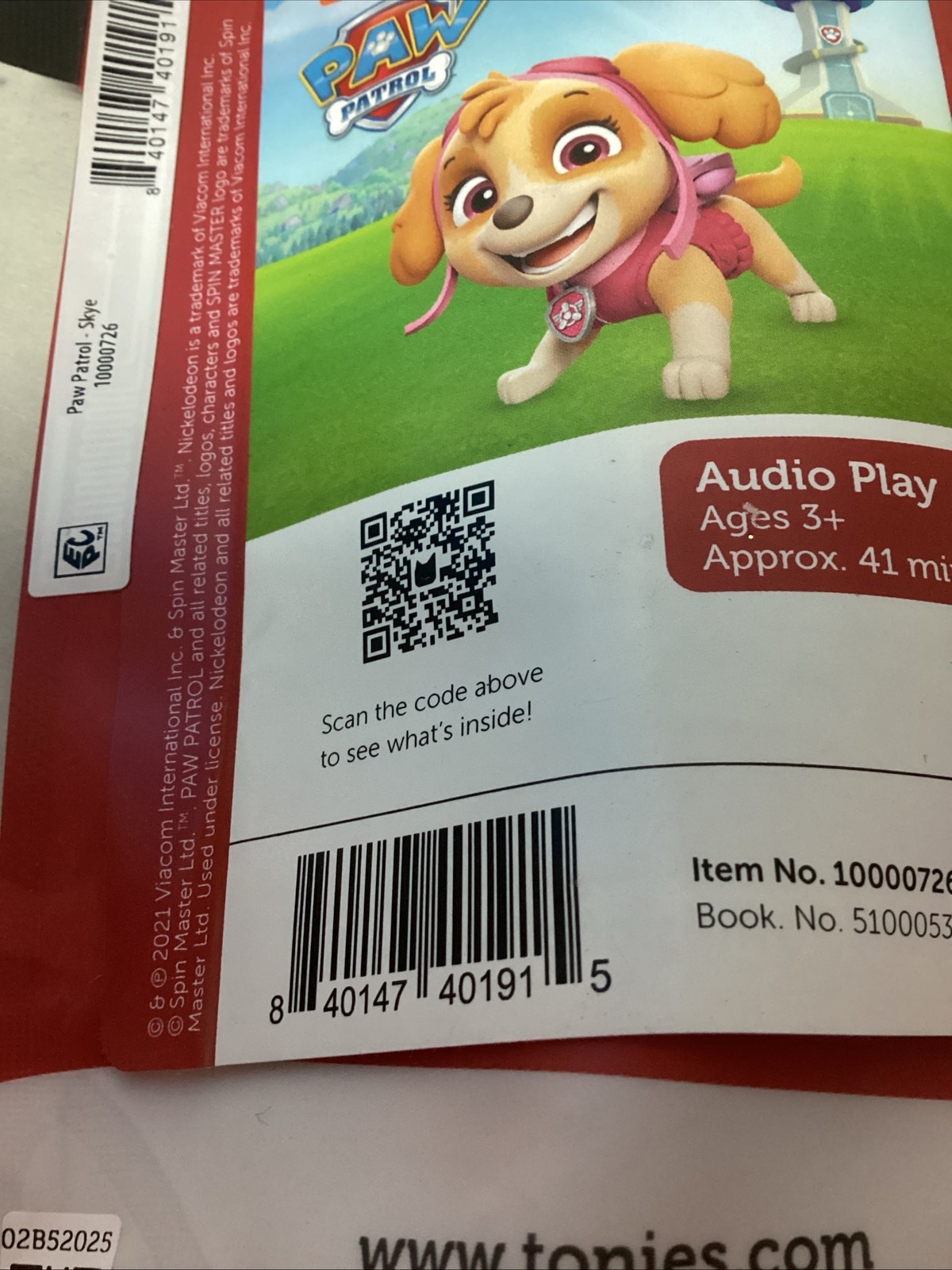 Tonies Paw Patrol Skye Audio Play Figure For Toniebox ~ NEW