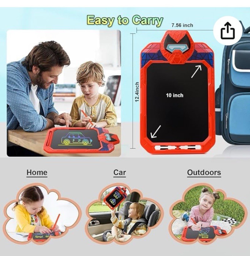 LCD WRITING TABLET mesh warrior Learning Toy Ages 36M+ (2pack) superhero