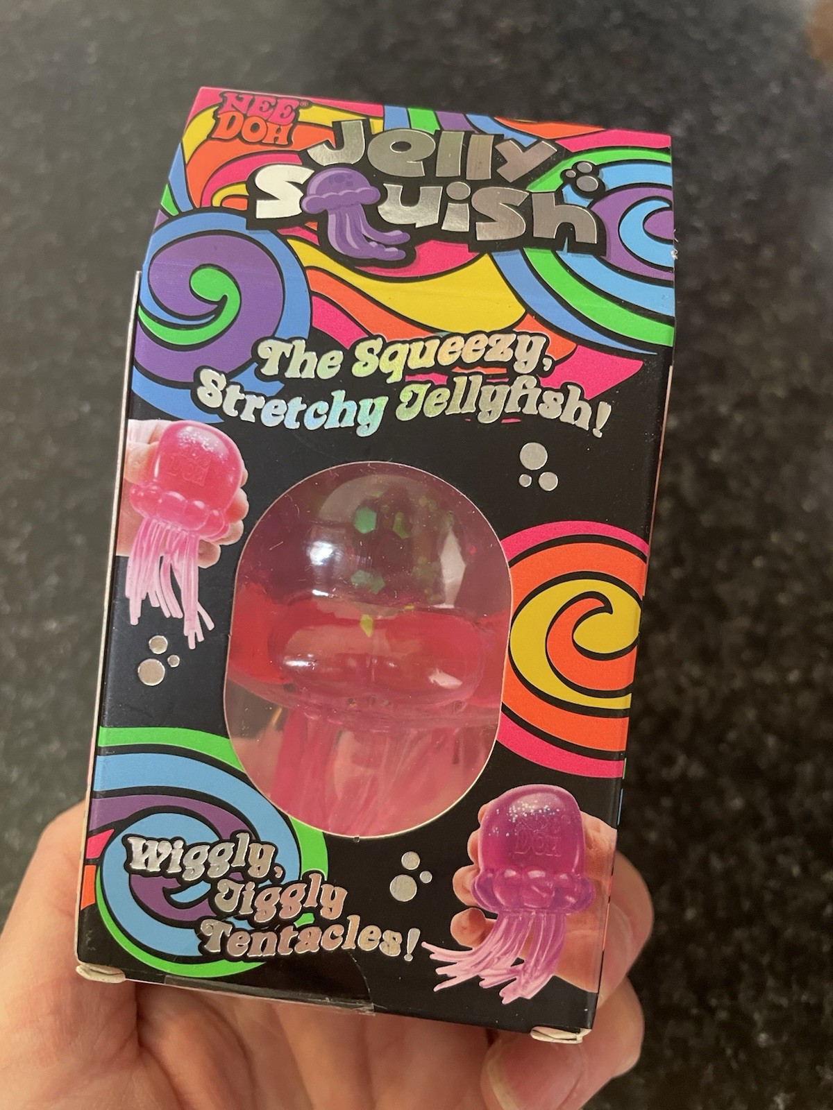 NeeDoh pink JELLY SQUISH Sparkle Jellyfish Squishy Nee Doh 100% Authentic