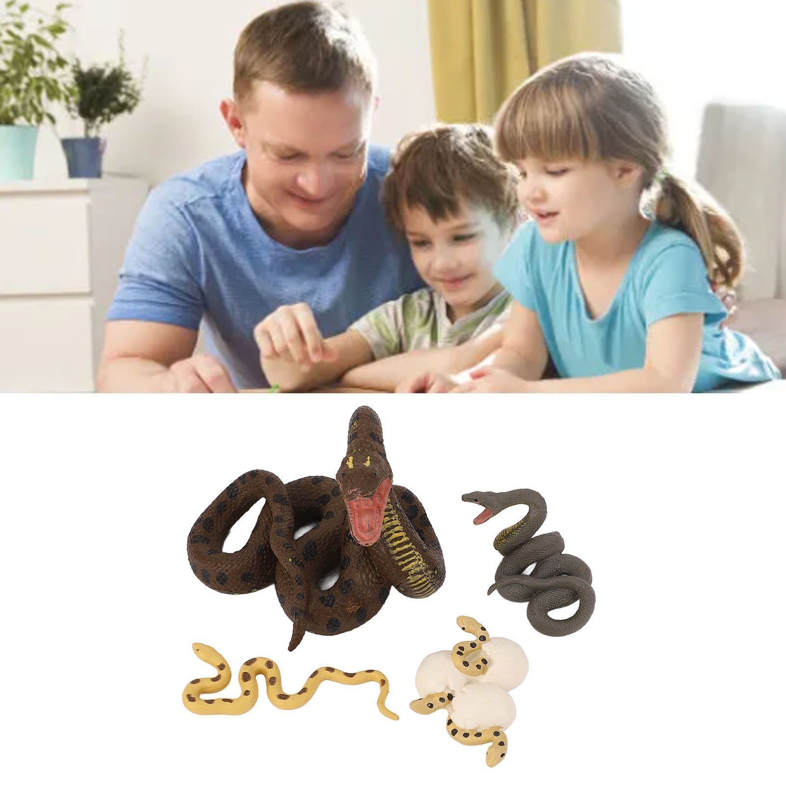 4 Pcs Snake Growth Cycle Model Toys Realistic Educational Play Simulated Snake