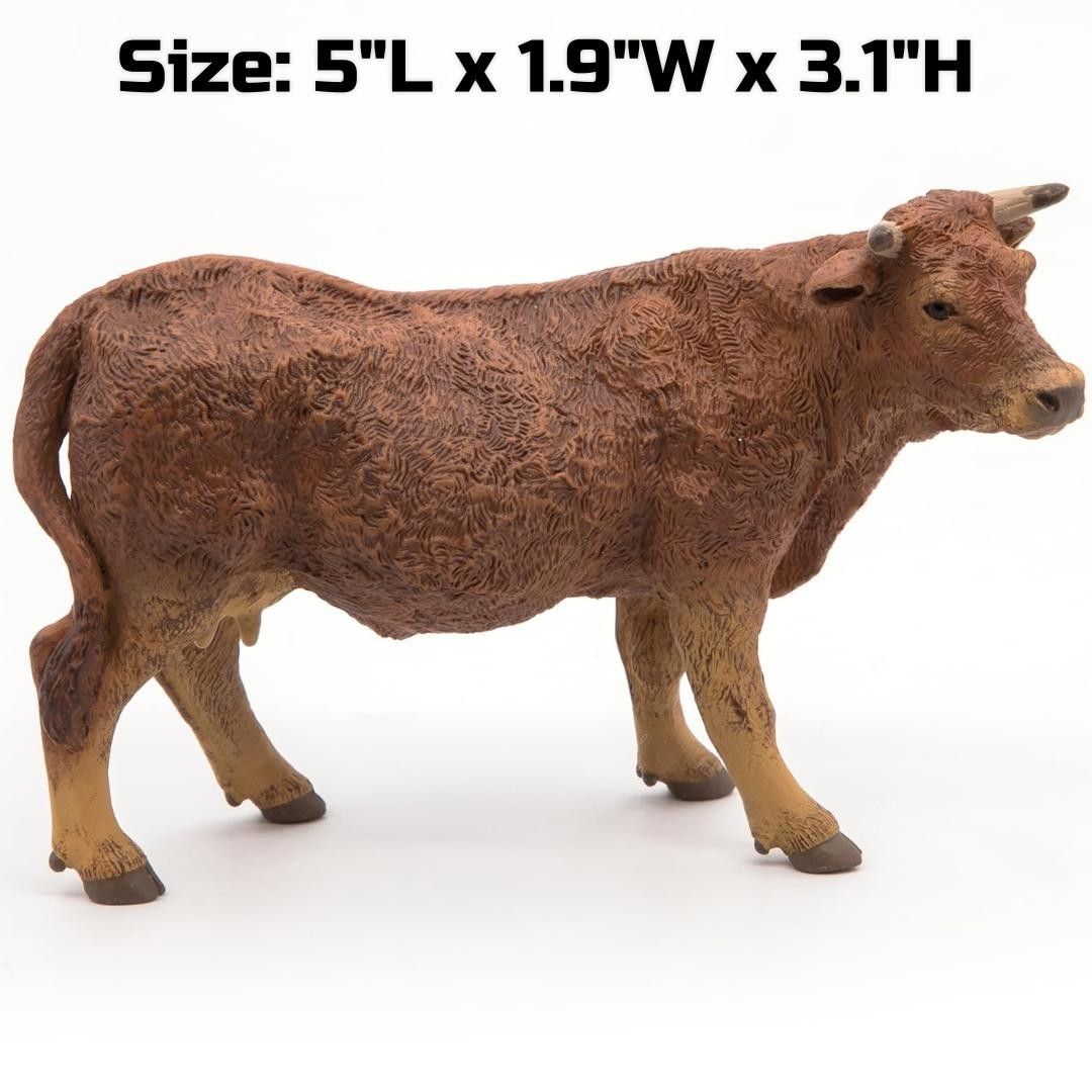 Limousine Cow Figurine – Hand Painted Farm Animal Toy Figure – Papo 51131
