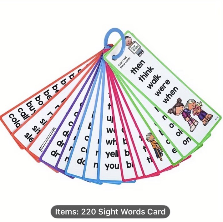 220 Sight Words Waterproof Double-Sided Educational Reading Toy Ages 4-7