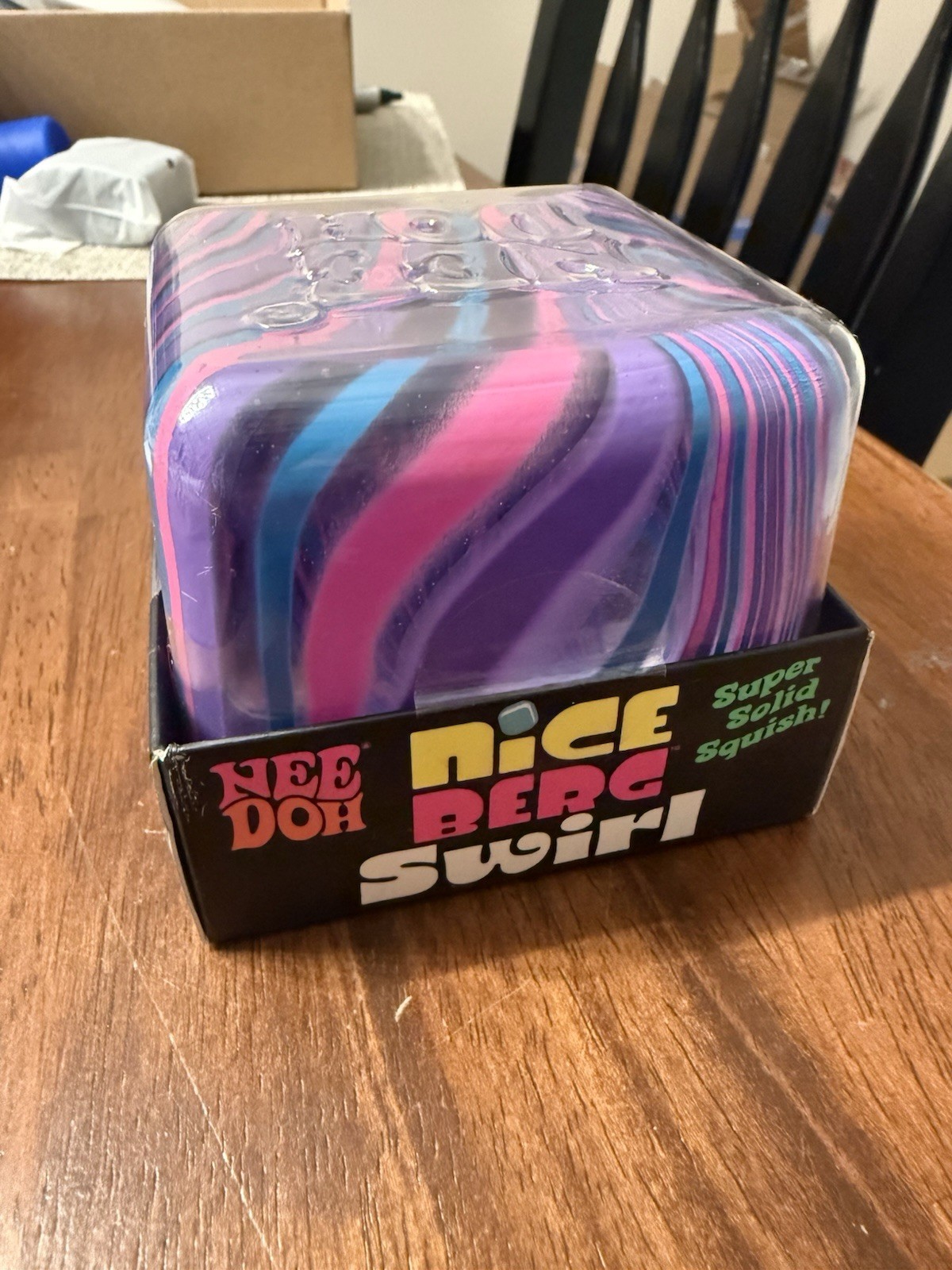 NeeDoh Nice Berg Swirl XL Giant Nee Doh Squishy Swirl Cube Pink Blue Purple New
