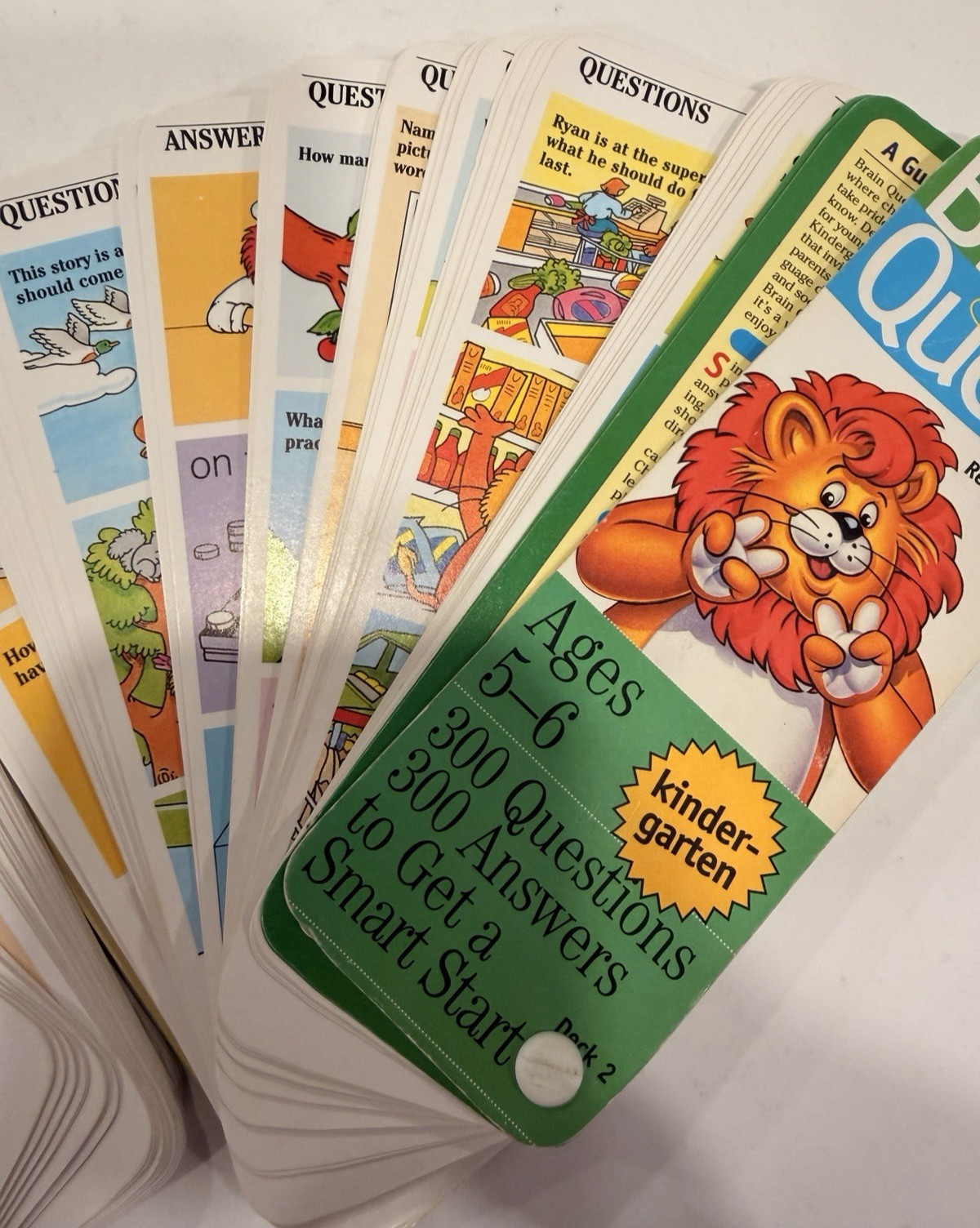 Brain Quest Kindergarten Revised 3rd Edition Decks 1 & 2 Ages 5-6 300 Questions