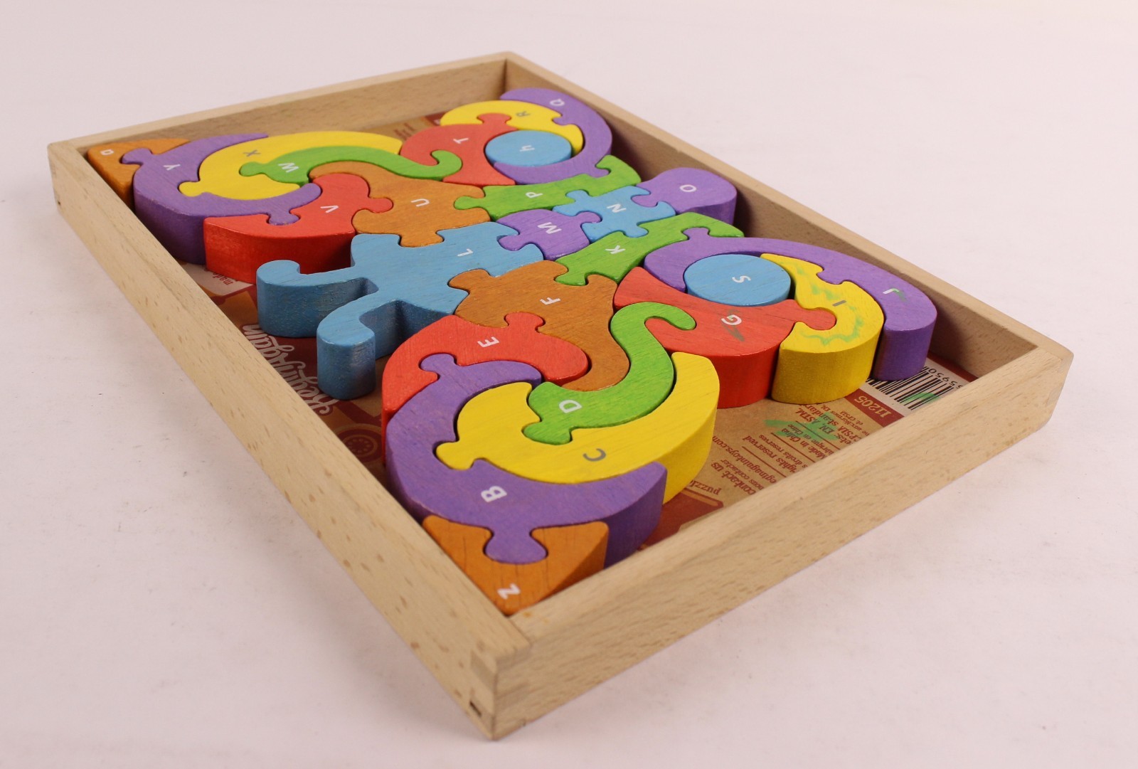 Butterfly 2-sided Wood Puzzle Upper & Lowercase A-Z – Educational pre-owned