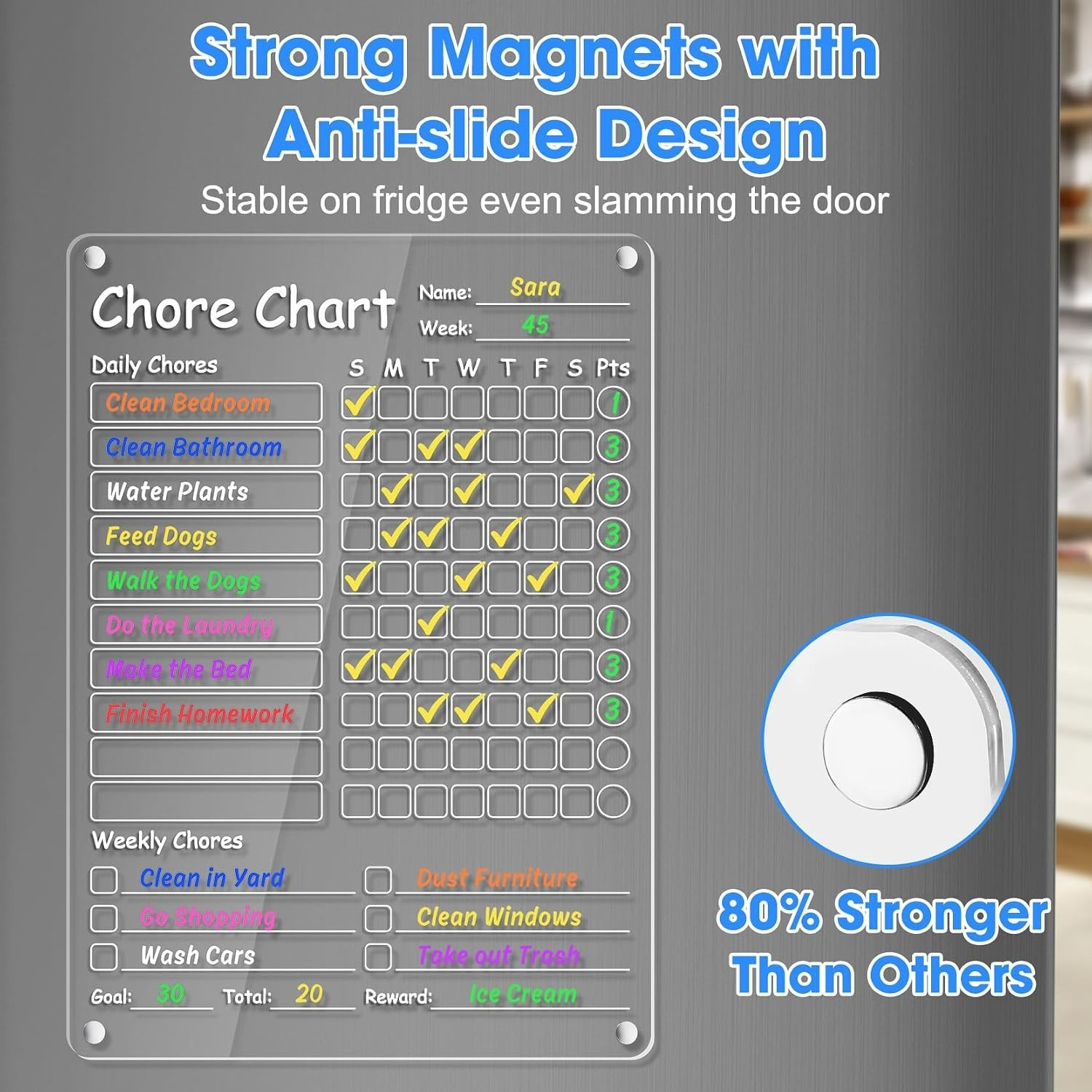 Motivational 12×9” Acrylic Family Chore Checklist – Easy Erase & Scratch-Proof
