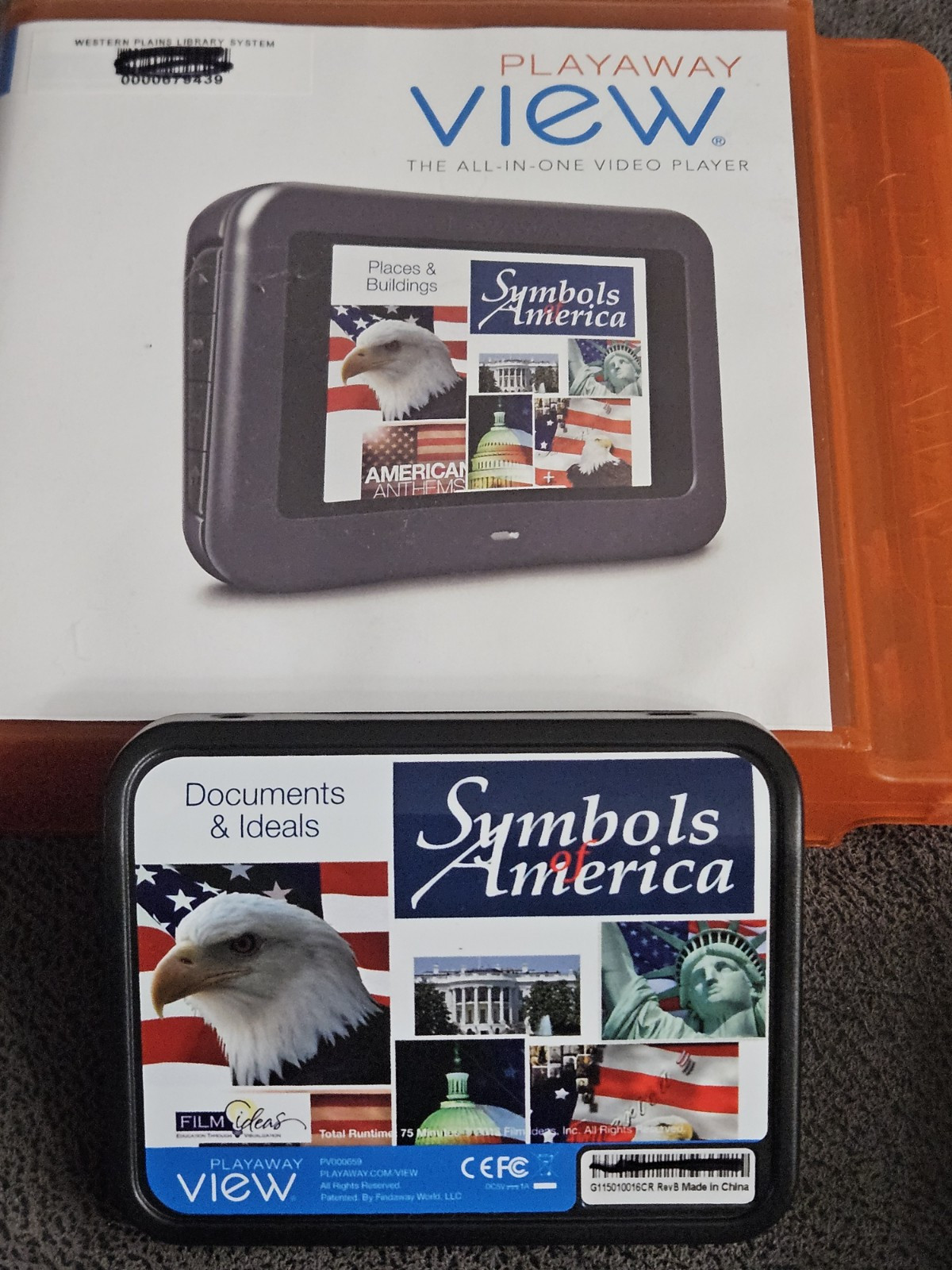 Playaway View Video Player Lot of 2 US History American Symbols 135 Minutes