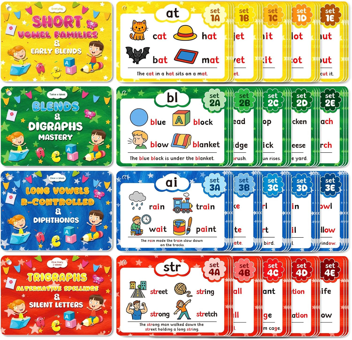 Phonics Flash Cards, Sight Words Flash Cards for Kindergarten, Learn to Read …
