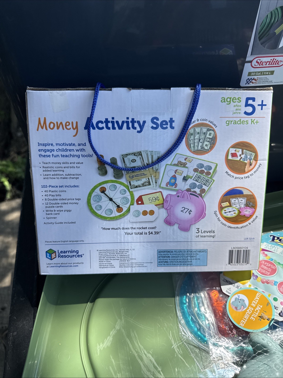 NEW Learning Resources Money Activity Set 102 Pcs Coins Spinner & Money READ!