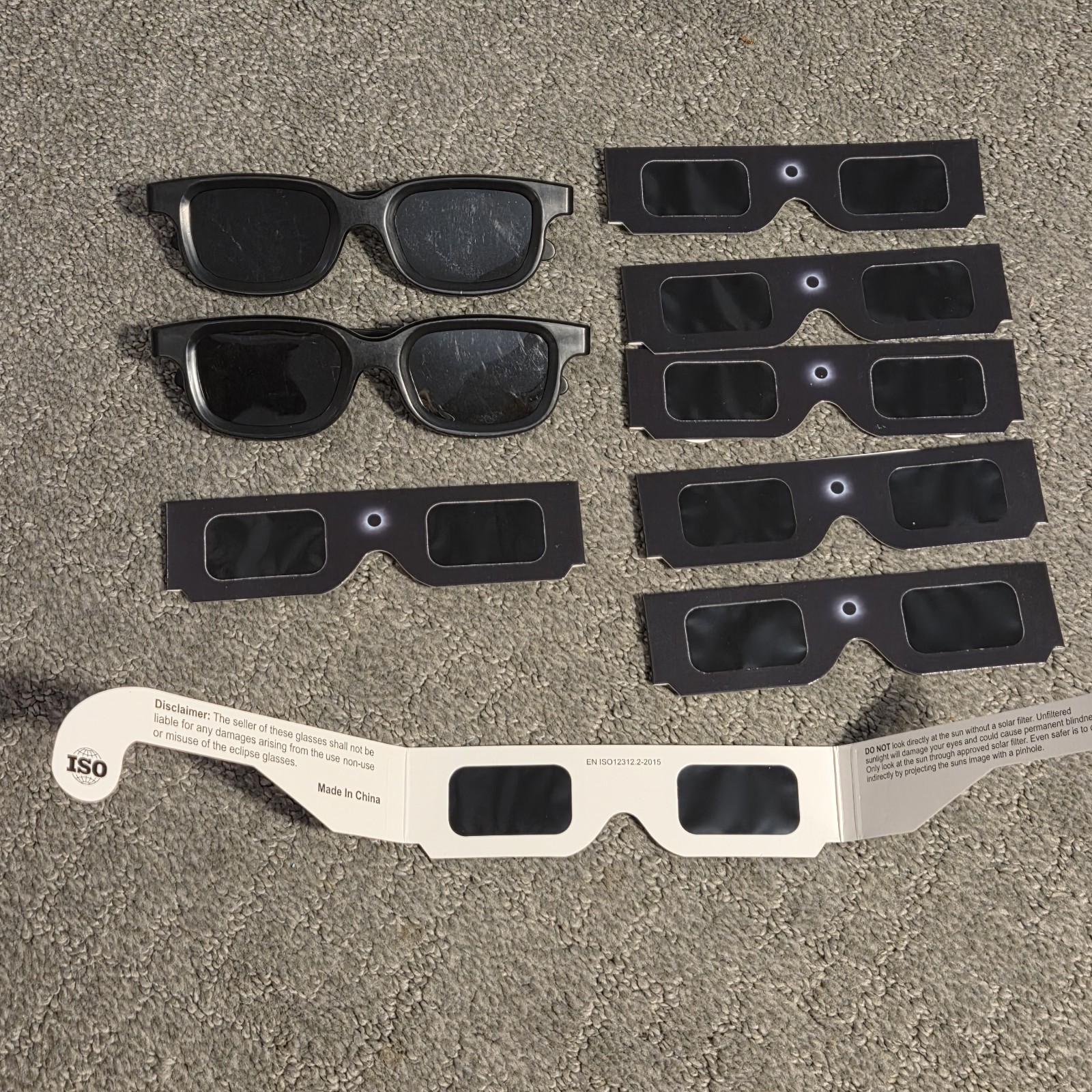 Lot Of 9 – Solar Eclipse Glasses ISO Certified Safe US Stock