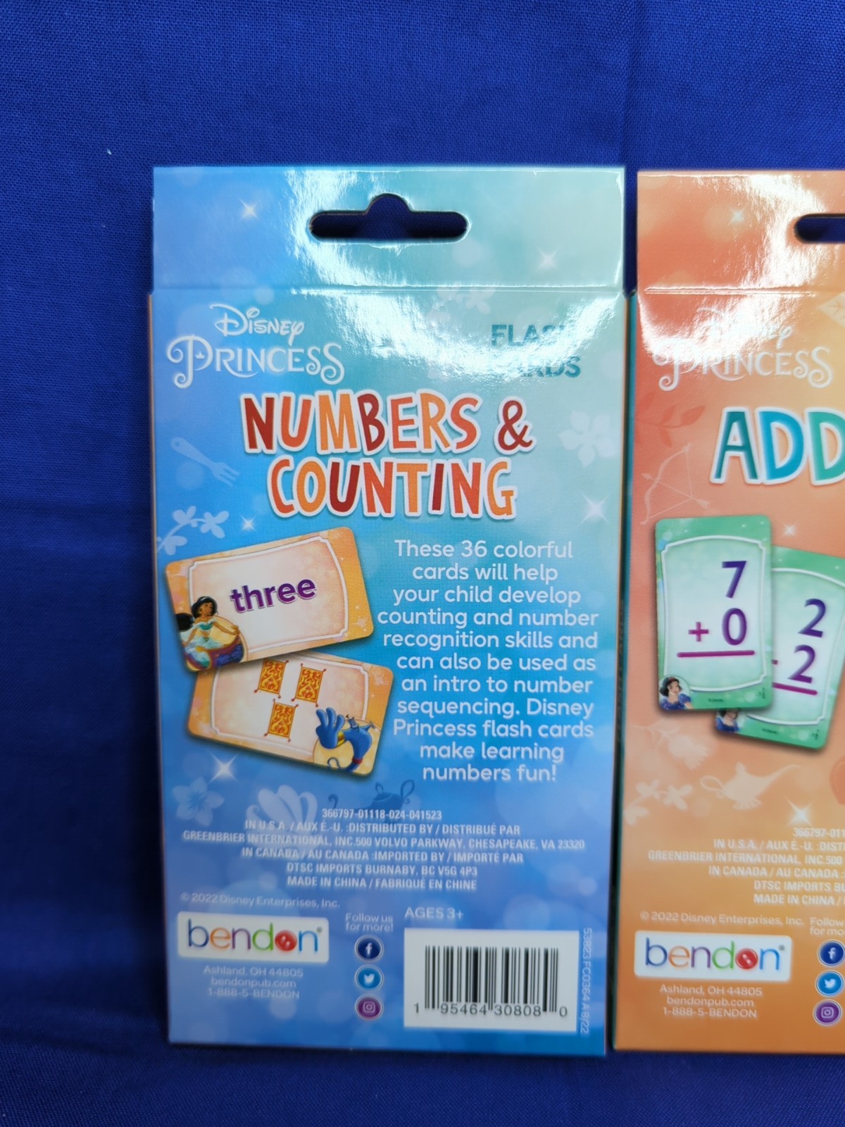3 Disney Princess Flashcards- Numbers/Counting, Addition, & Subtraction Ages 3+