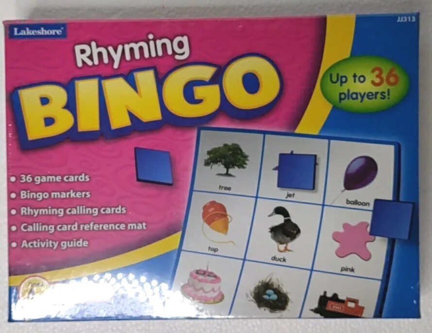 Lakeshore Rhyming Bingo Game, Rhyming Words, Ages 4 and Up, JJ313