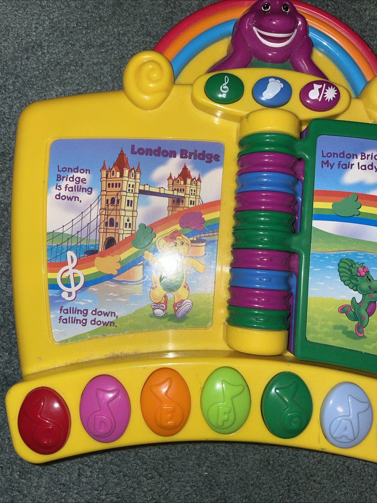 Vintage Barney Musical Nursery Rhymes Piano Book Electronic Interactive Toy