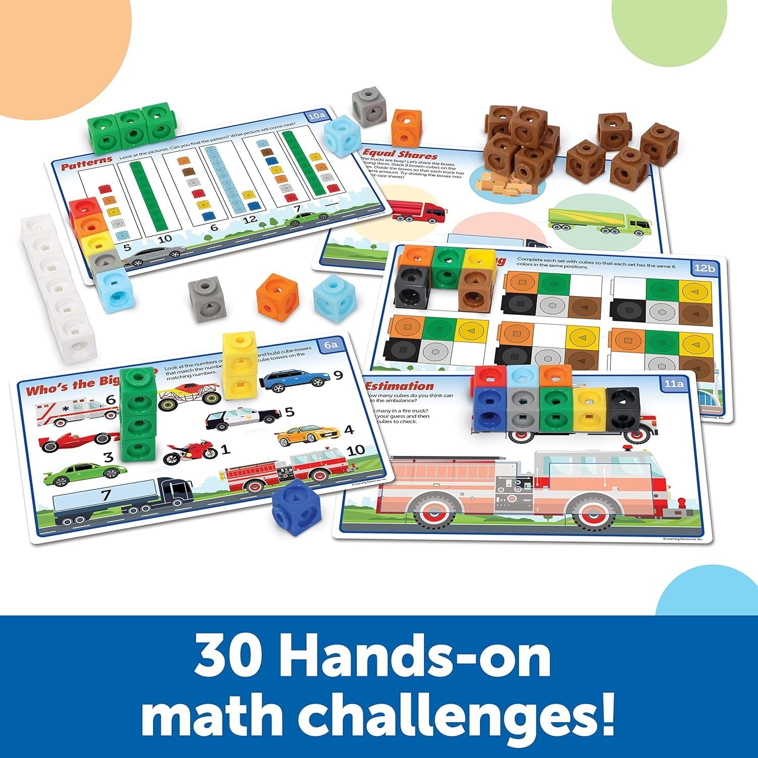 115-Piece MathLink Cubes Set: Engaging Vehicle-Themed STEM Activities for Kids