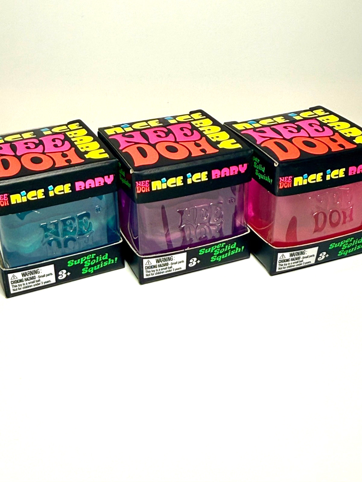 NeeDoh Nice Ice Baby Singles 🧊 LOT OF 3 💙💜🩷 Blue Purple Pink 🔥 AUTHENTIC