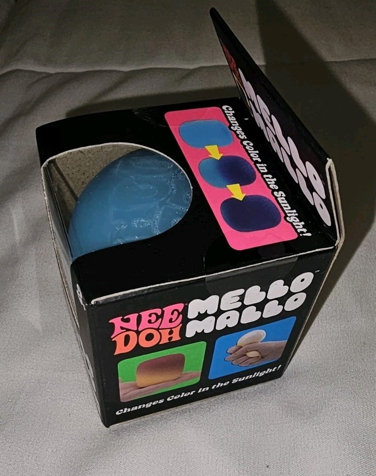 Nee Doh Blue Mello Mallo Squishy Stress Anxiety Fidget UV Color Changing Toy