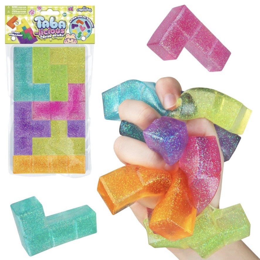 VIRAL Squishy ORB Tabalicious JUMBO TETRIS Glitter Squish Bricks TABA Puzzle