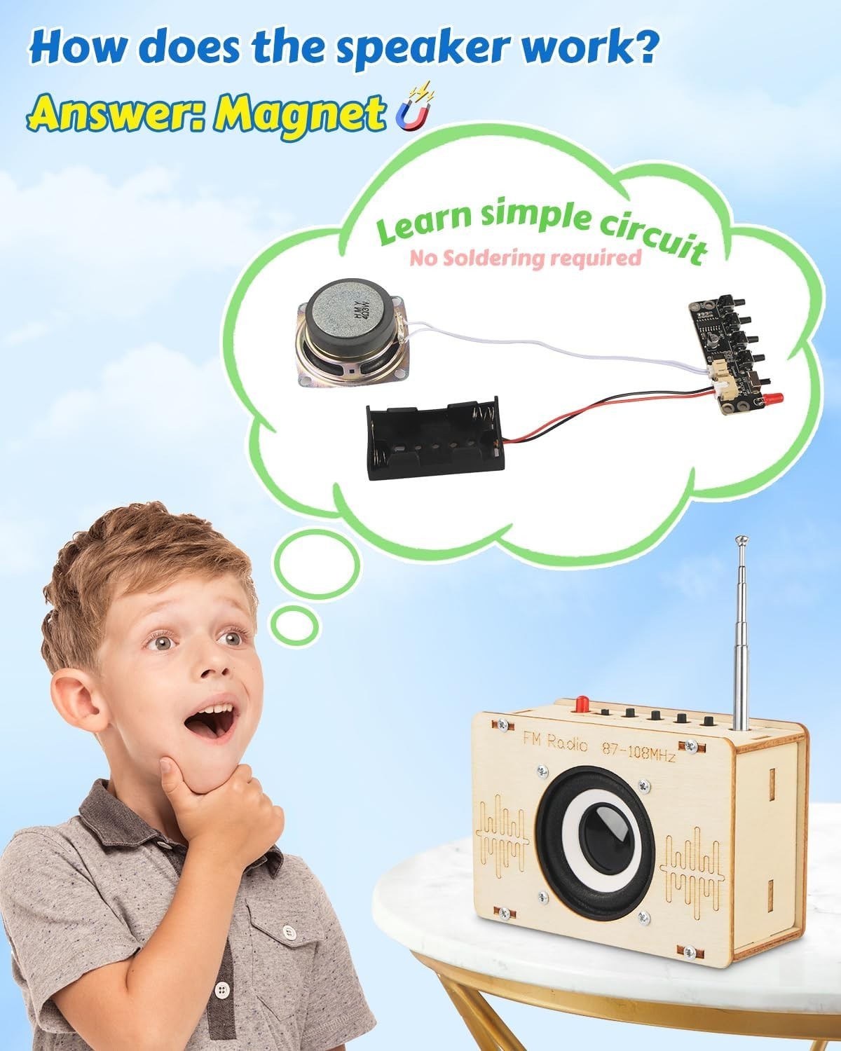Science Kits for Age 8-12 12-14 STEM Toys for Boys Build FM Radio Kit Gifts f…