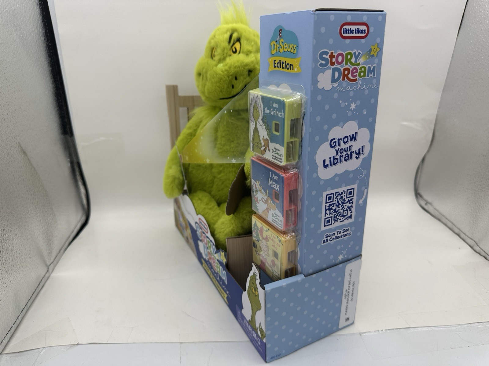 Little Tikes Story Dream Machine The Grinch Plush & 3 Books Dr Seuss Edition New