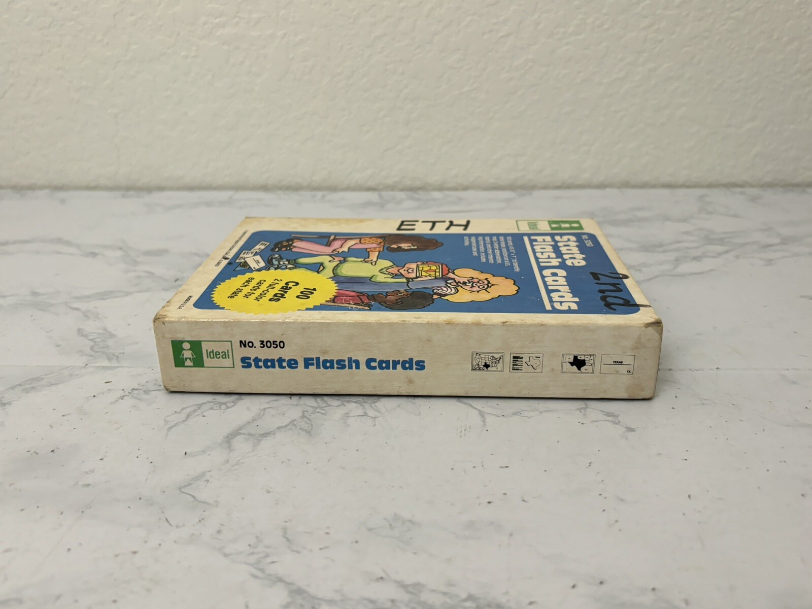Vintage 1987 Ideal State Flash Cards No. 3050 Full 100 Card Set USA Made S