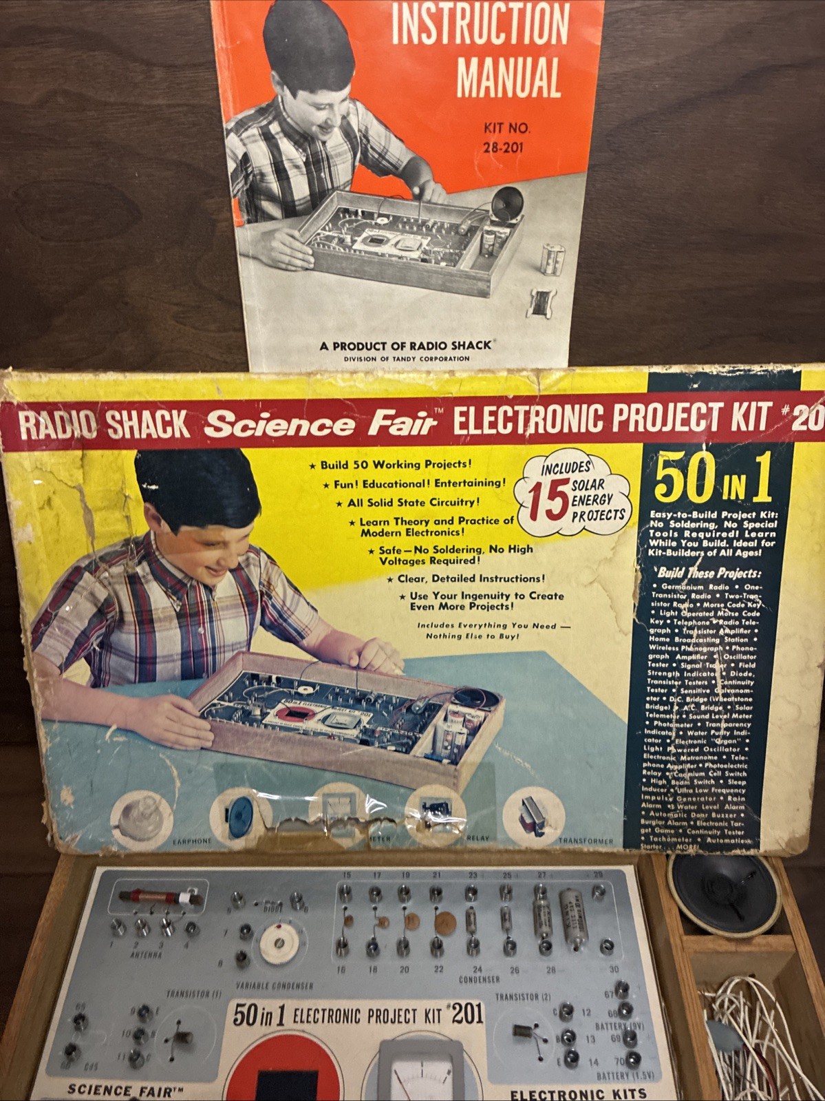 Vintage Radio Shack Science Fair Electronic Project Kit #201 1967 UNTESTED