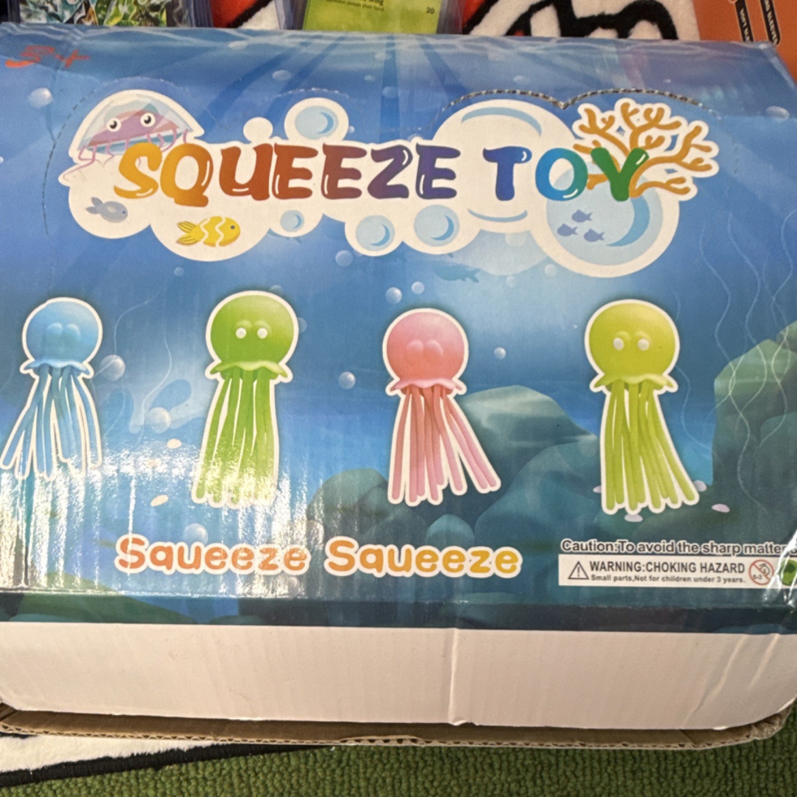 Jellyfish Tactile Squeeze Toys Pink, Blue, Green, Purple Qty 12 Damage Box