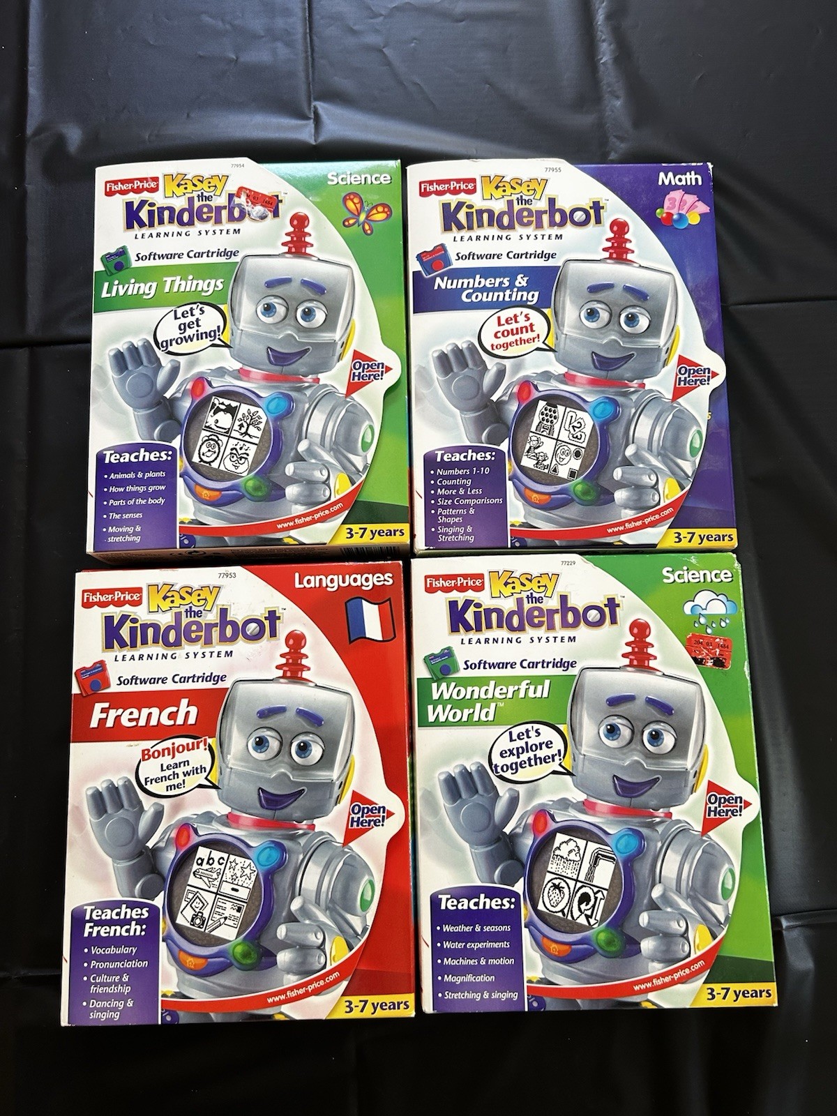 NEW Lot Fisher Price The Kinderbot Kasey Learning Robot Game Cartridges Software