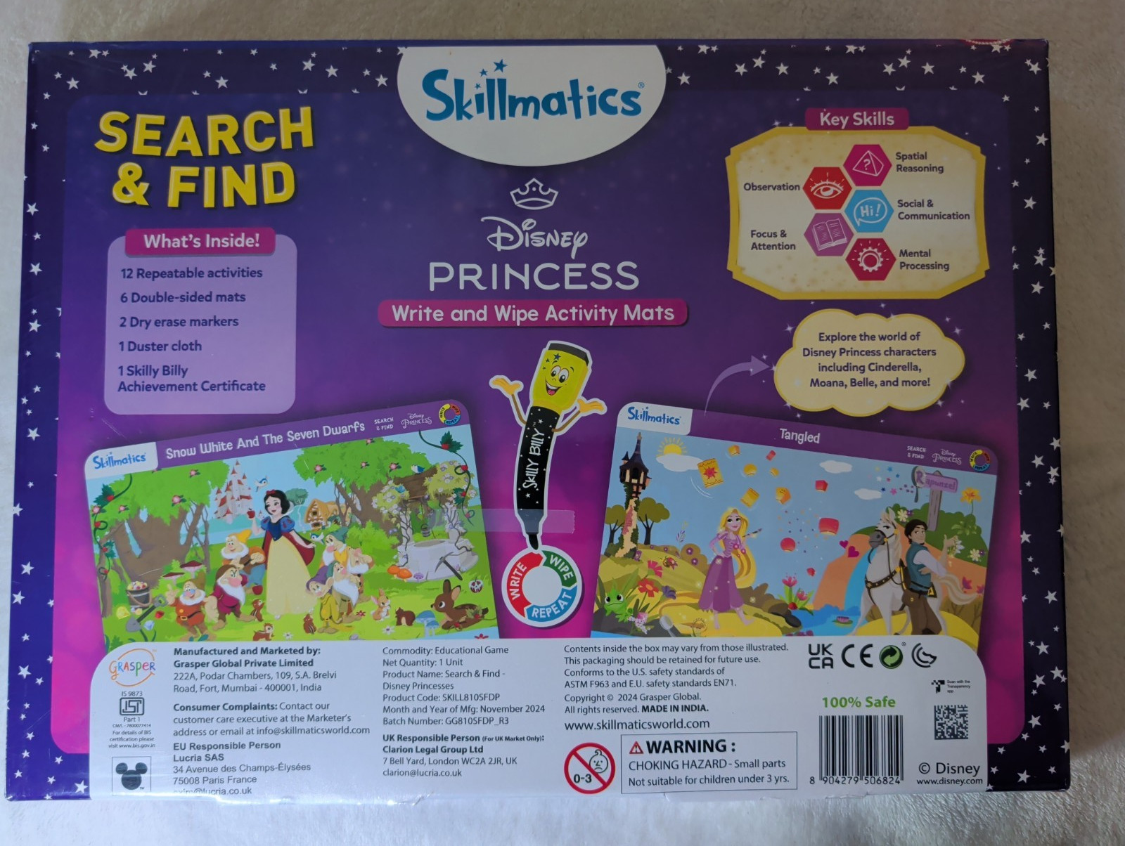 Skillmatics Search & Find Disney Princess Educational Game – Reusable Prescho…