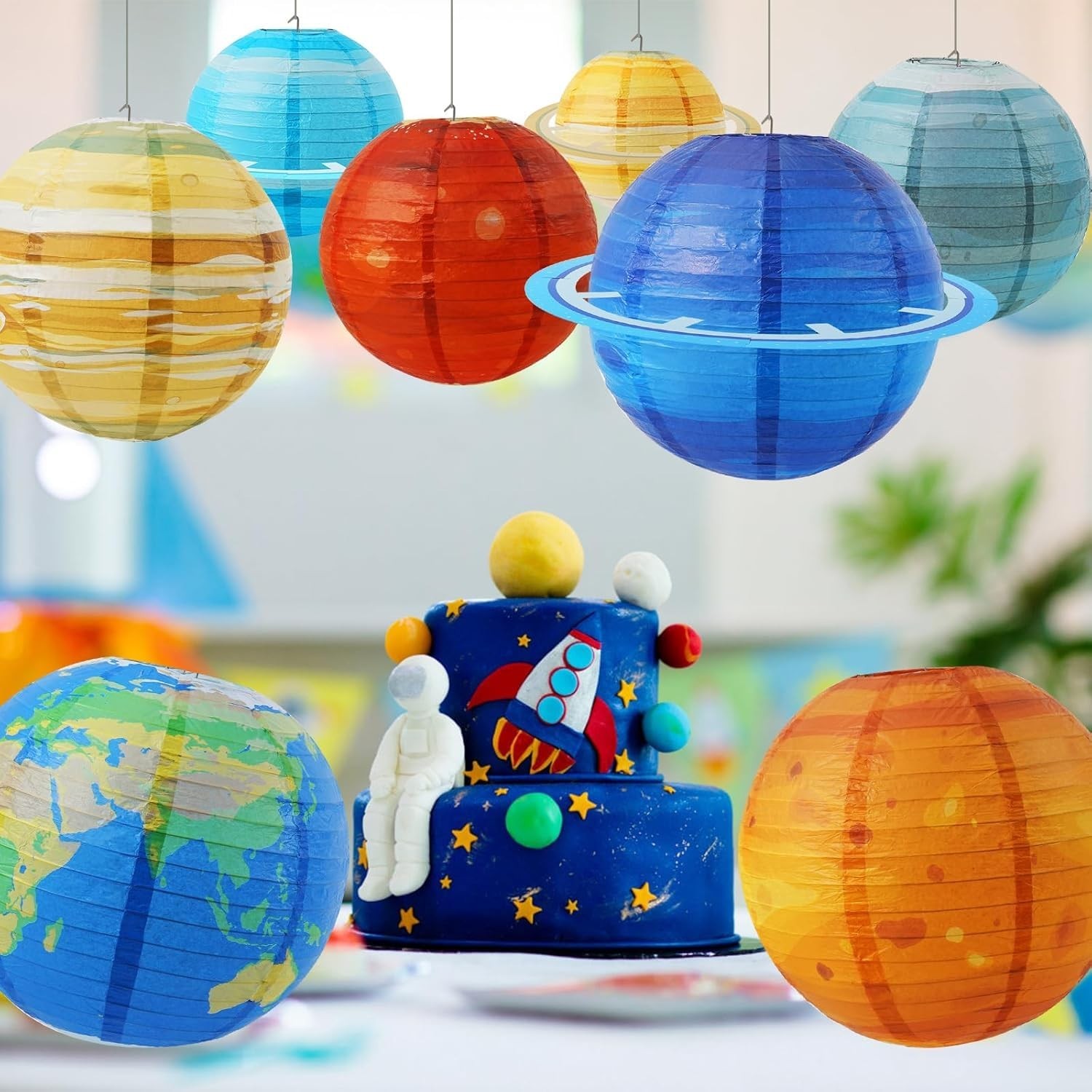 Space Planet Paper Lanterns 12 in Solar System Hanging Decor Out of This Worl…