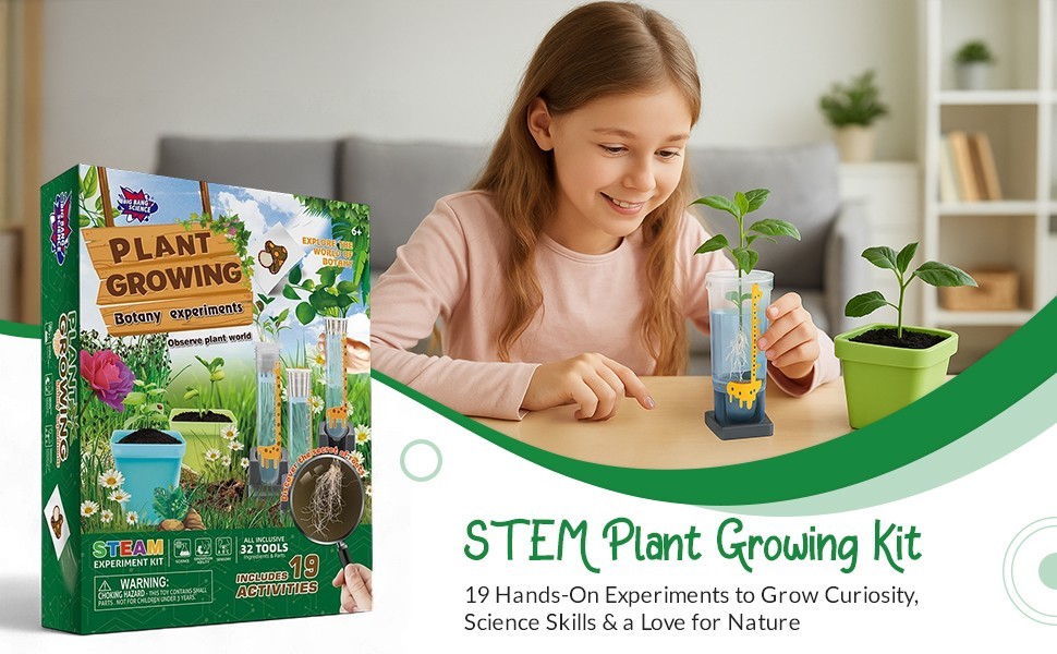 Plant Science Kit for Kids Ages 8-12 | STEM Educational Gift with 19 Experiments