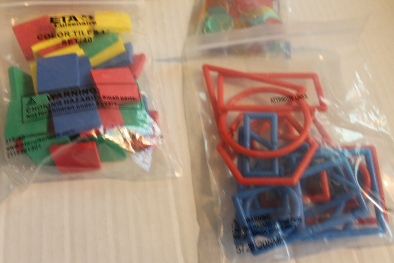 LOT of Math Manipulatives ETA Cuisenaire Tiles Counters Shapes Attribute Links